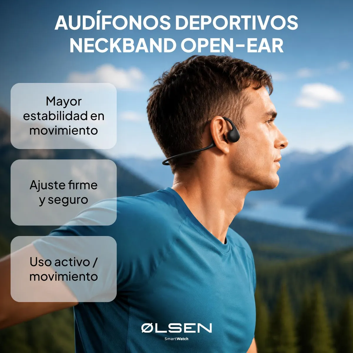 OLSEN - Audifonos Deportivos Olsen Bluetooth Open Ear Neckband