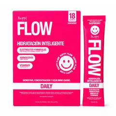 HAPPYFLOW - Bebida Hidratante con electrolitos HAPPY FLOW Daily 18 sachet sabor Frambuesa