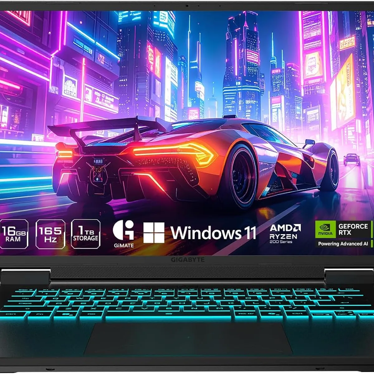 GIGABYTE - Notebook Gamer Gigabyte A16 16" 165Hz IPS AMD Ryzen 7 260 16GB 1TB SSD GeForce RTX 5060 WIN 11..