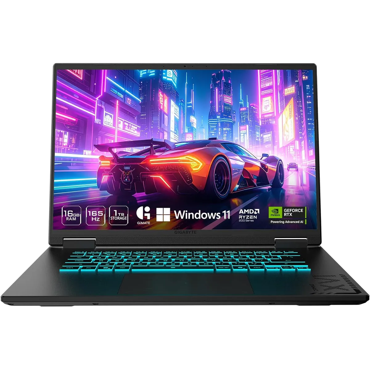 GIGABYTE - Notebook Gamer Gigabyte A16 16" 165Hz IPS AMD Ryzen 7 260 16GB 1TB SSD GeForce RTX 5060 WIN 11..