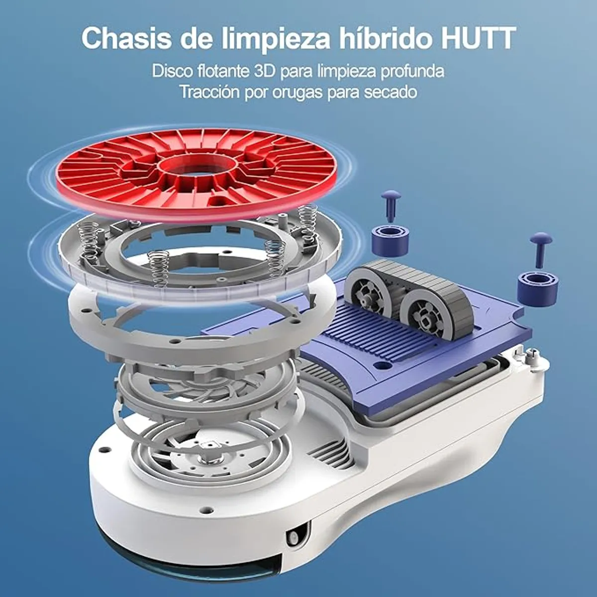 JONR - Hutt R10 Robot Limpiacristales con Sistema de Limpieza Híbrido Húmedo/Seco, 7000 Pa Open Box