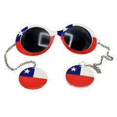 GENERICO - Lentes cotillón con bandera chilena 15,6x13,5cm 58163