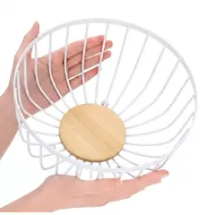 GENERICO - Cesta De Frutas Verduras Frutero Centro De Mesa Con Madera
