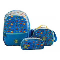 GENERICO - Set Mochila Escolar Lonchera Estuche Pop Street Rosa