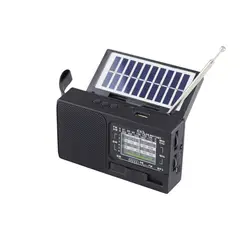 GENERICO - Radio solar fm y am rercargable usb sd bluetooth
