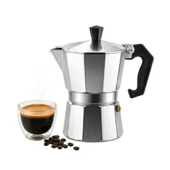 GENERICO - Cafetera Italiana Greca Aluminio 9 Tazas Espresso Plateado