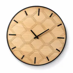 GENERICO - Reloj Grande De Pared Moderno Diseño Madera Geométrico Decorativo 60 Cm