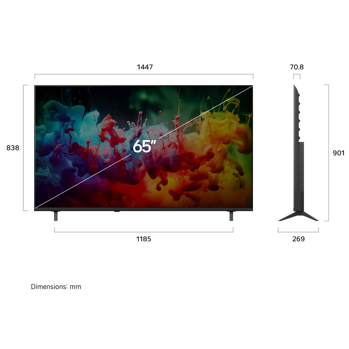 LG - Smart TV LG 65 QNED evo AI QNED65 4K 2026 + Magic Remote Control.