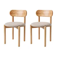 MOBOI - Pack 2 Sillas de Comedor Bali Madera Natural