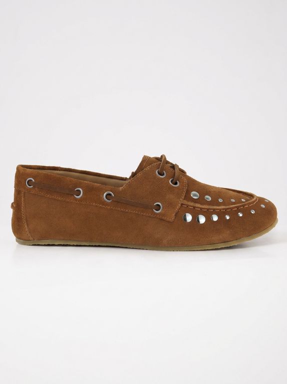 Mocasin Cuero Mujer Lucera Camel Cafe 35