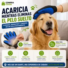 MOVI - Pack 2 Guantes Quitapelos Masajeadores de Silicona para Perros y Gatos Lavables