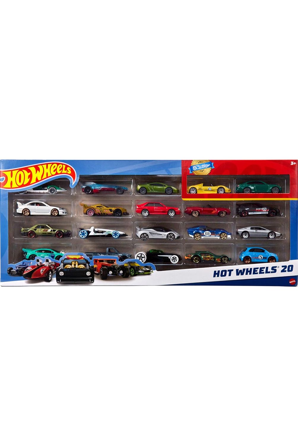 HOT WHEELS Pack caja con 20 Autos Hot Wheels surtidos Mattel
