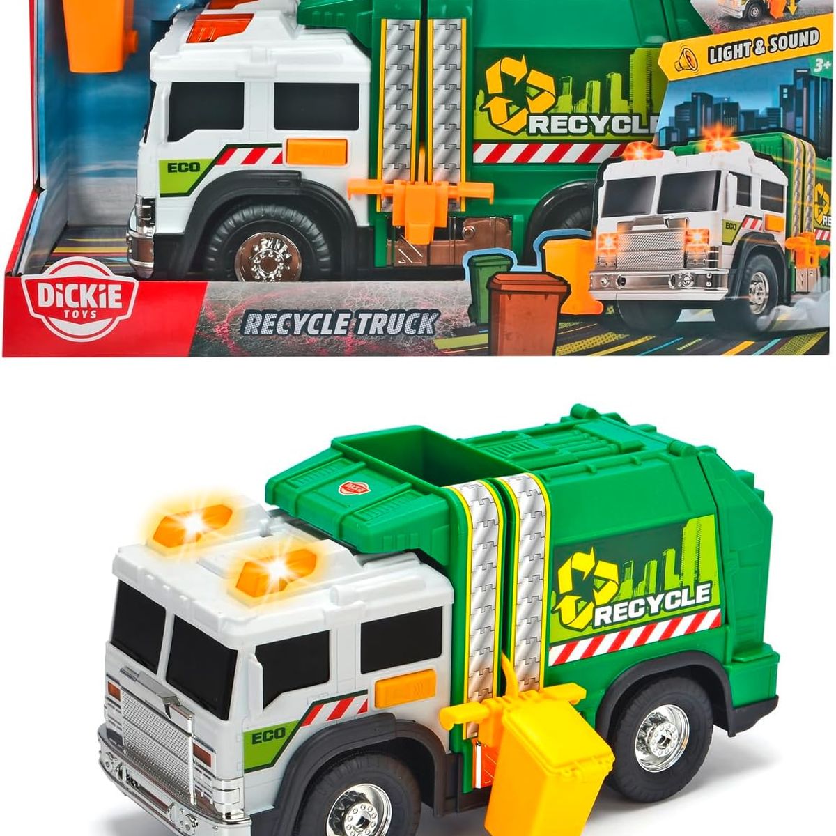 Dickie Toys - Camion Basurero Dickie Premium con luces y sonidos Dickie