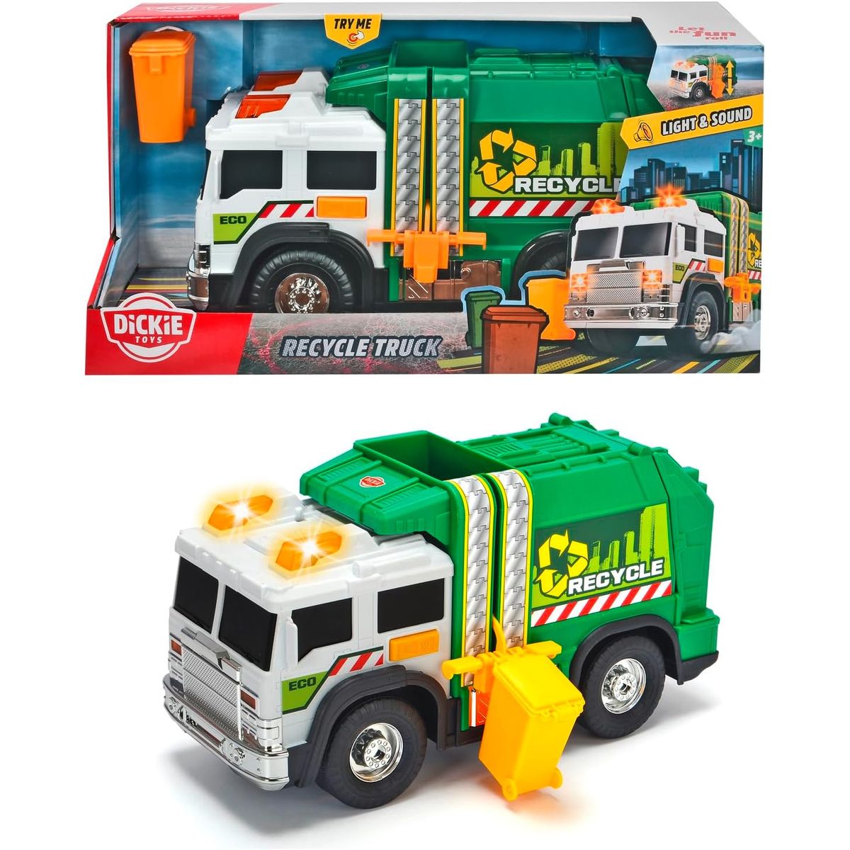 Dickie Toys - Camion Basurero Dickie Premium con luces y sonidos Dickie