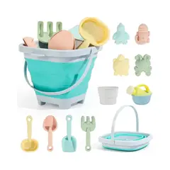 ATURE - Balde De Playa Plegable Juguetes Para Niños Con 10accesorios
