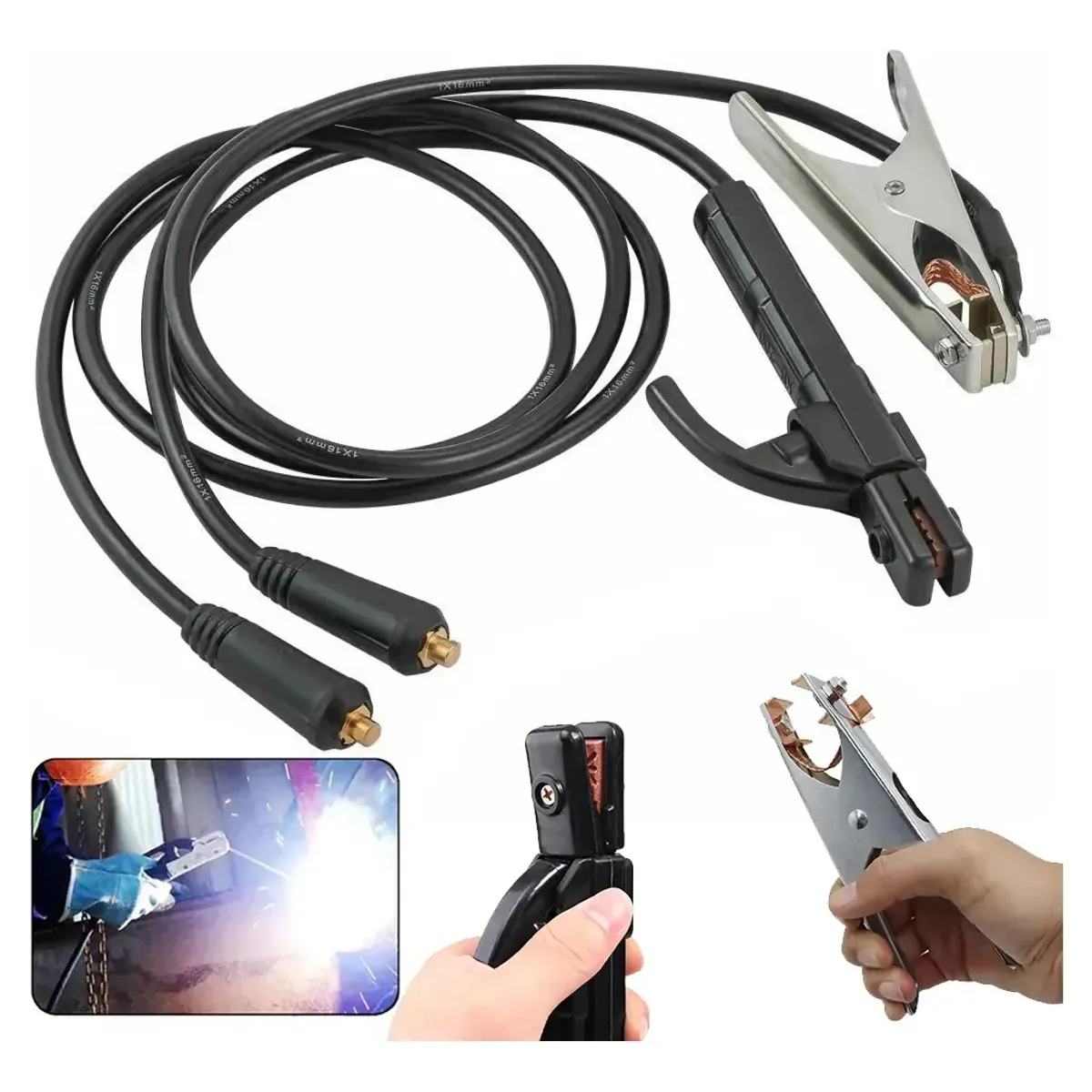Juego De Cables Para Soldadora 160a-200a Profesionales 1.5 M, marca AMBM SHOP - Foto Principal