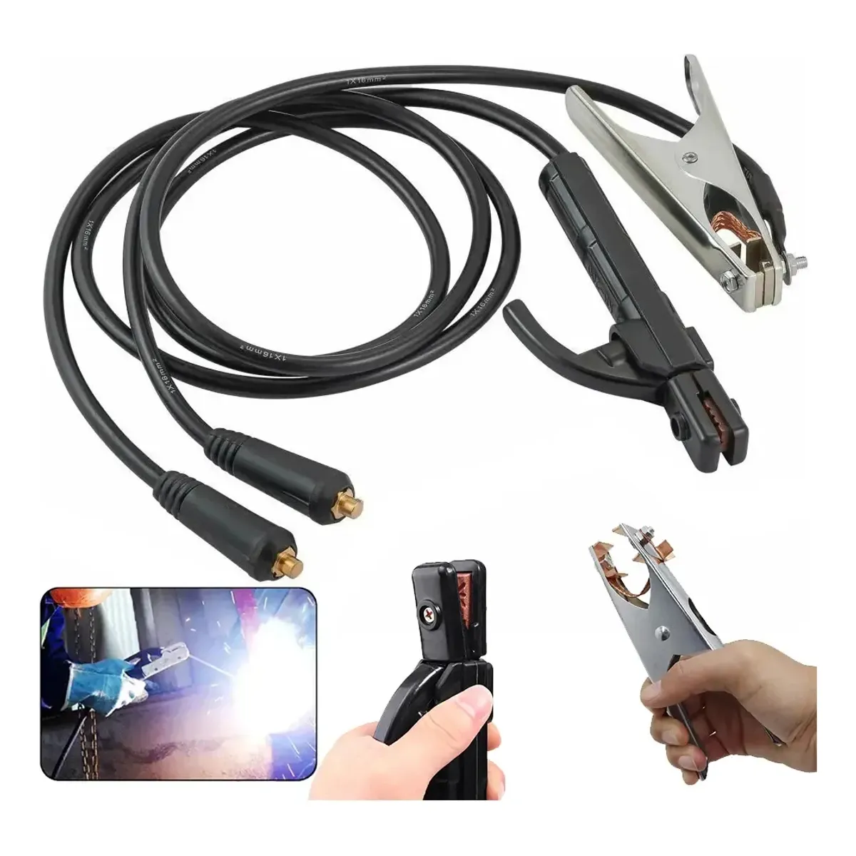 Juego De Cables Para Soldadora 160a-200a Profesionales 1.5 M, marca AMBM SHOP - Foto Principal