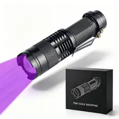 TSKY CHILE SHOPPING - Linterna Ultravioleta LED Zoom Manual Cuerpo Metálico Multiusos