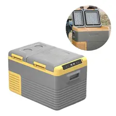 GENERICO - Mini Refrigerador Cooler 35 Litros Nevera 12v Auto Casa Gris Amarillo