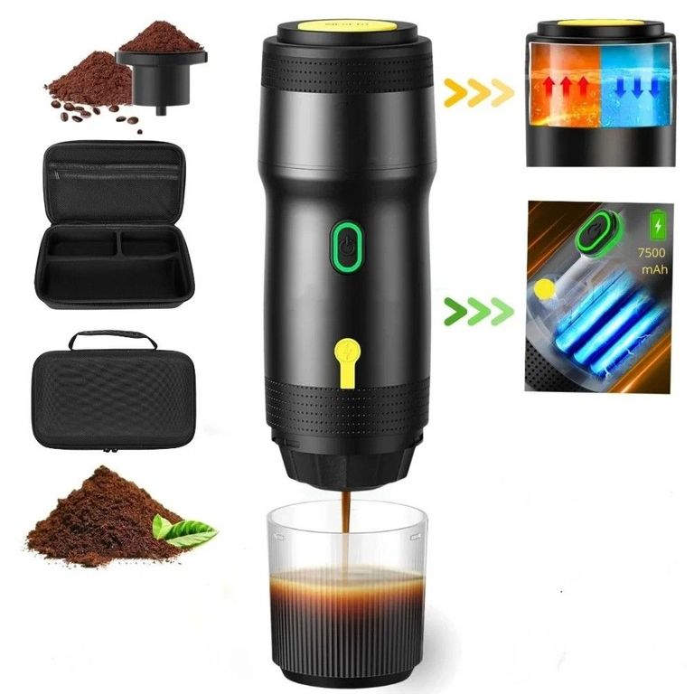 Cafetera Portátil Espresso 7500mah Recargable 3 En 1