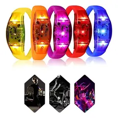 GENERICO - 5 Pulseras Fluorescentes Led, Control De Sonido Fiesta Fluor