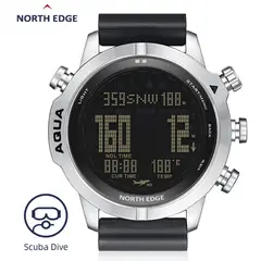 NORTH EDGE - Reloj Hombre AQUA BLACK BUCEO Sport Outdoor Militar Digital