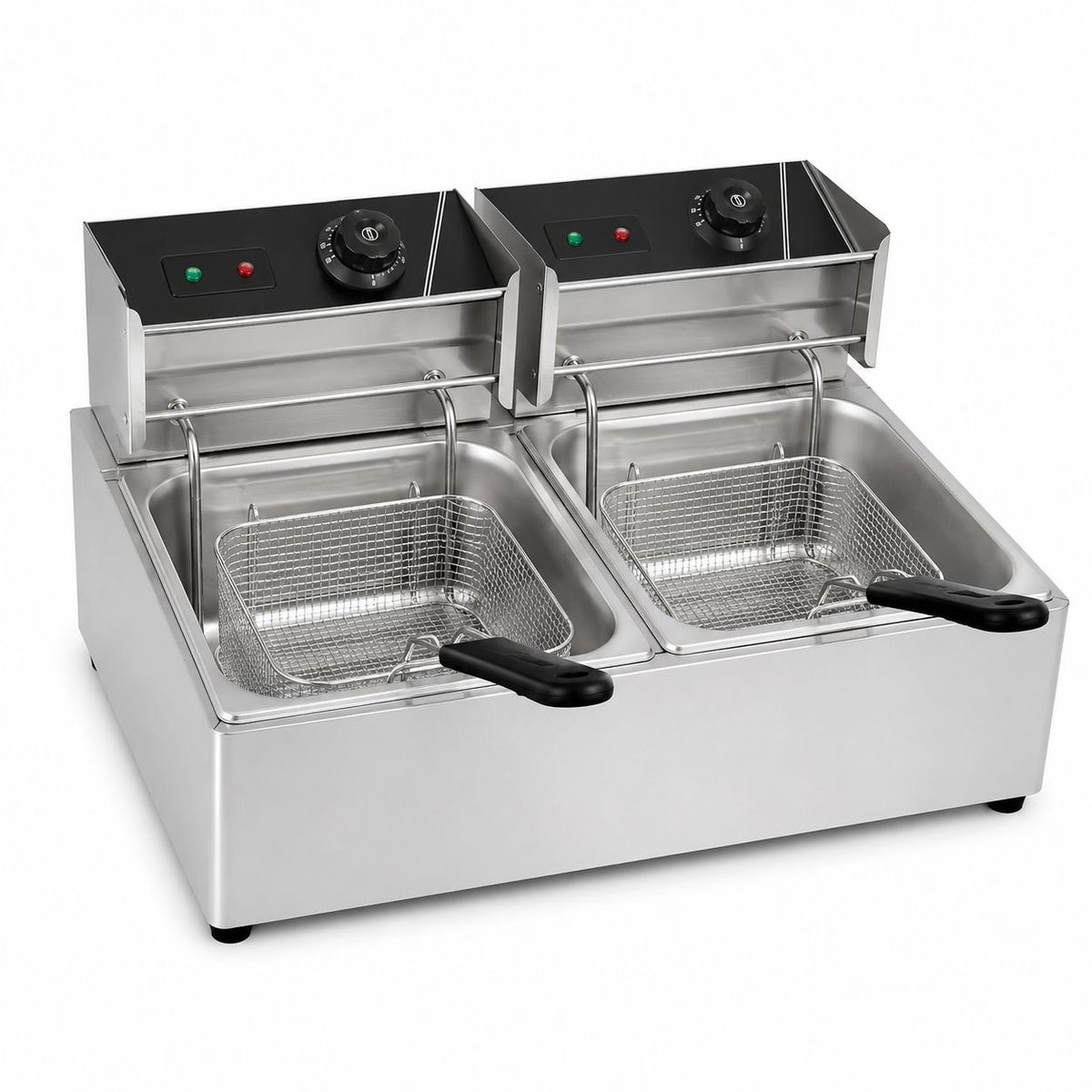 DOPA - Freidora Eléctrica Doble Acero Inoxidable 2 Canastillos