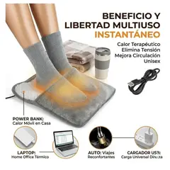MOVI - CALIENTA PIES USB MULTIUSO PARA PIES, ESPALDA Y PIERNAS