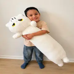 TODOHOGAR SANTIAGO DE CHILE - Peluche Gato Largo Gigante Blanco Almohada De Abrazo