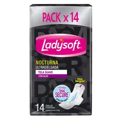 LADYSOFT - Toalla Fem Nocturna Ultradelgada Tela Suave 14un