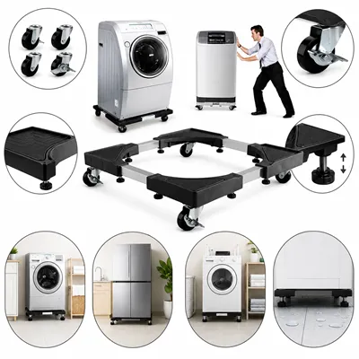 GENERICO Base Soporte Multiusos Con Ruedas 360 Lavadora Refrigerador