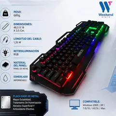 IMICE - Kit Teclado y Mouse Gamer AK-400 y X6 Retroiluminado con 3200 DPI