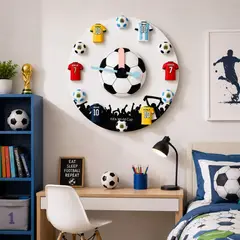 TOPSOC - Reloj Pared Infantil Futbol Diseño Moderno 30cm