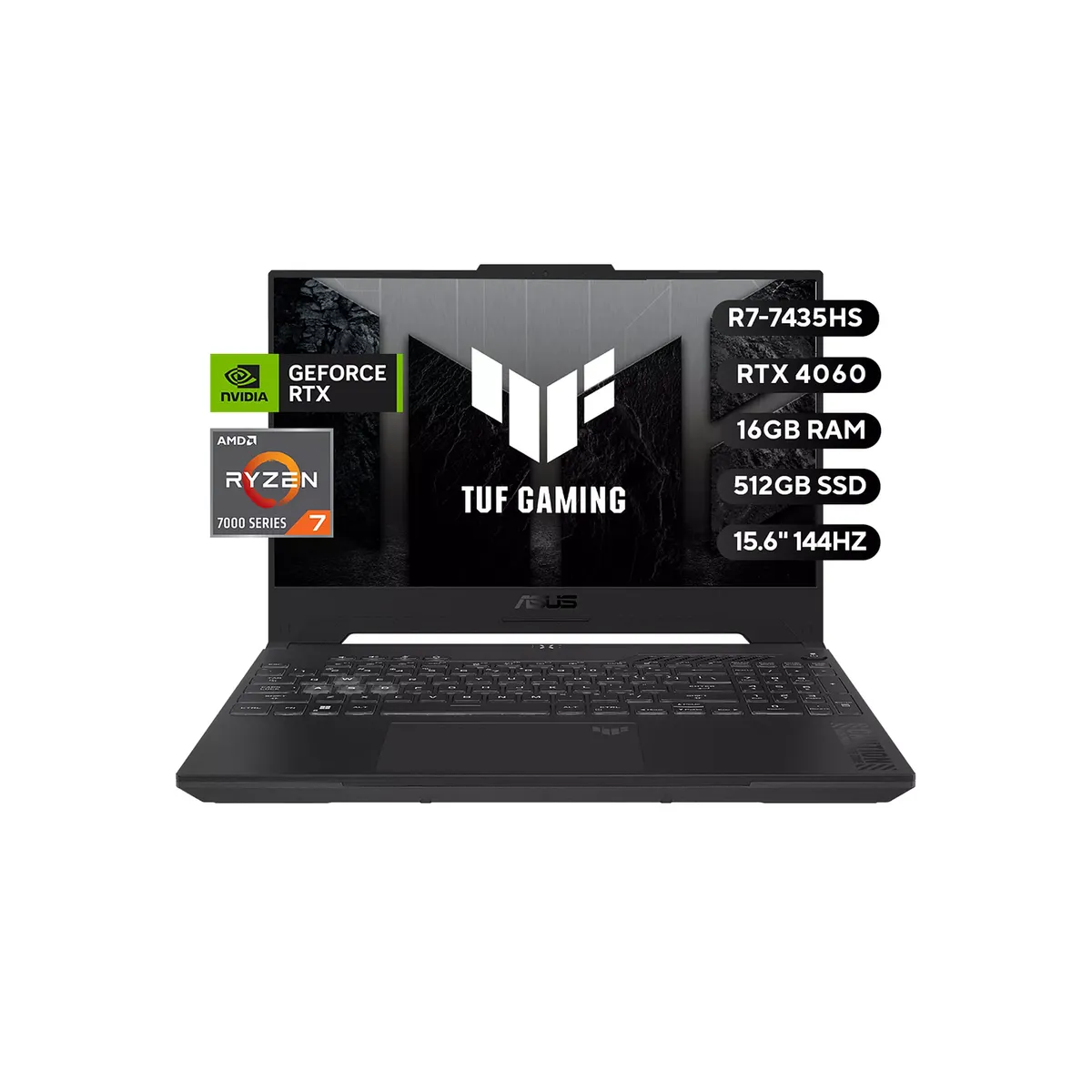 ASUS - Notebook Gamer Asus TUF A15 15.6 FHD 144hz R7 7435HS 16GB DDR5 512GB RTX4060