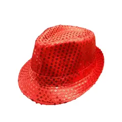 GENERICO - Gorro Sombrero Lentejuelas Sombrero Fiestas Cosplay Disfraz Rojo