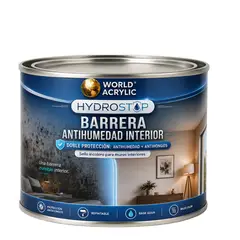 WORLD ACRYLIC - Hydrostop Bloqueador Antihumedad Interior Incoloro con Protección Antihongos - 2 LITRO