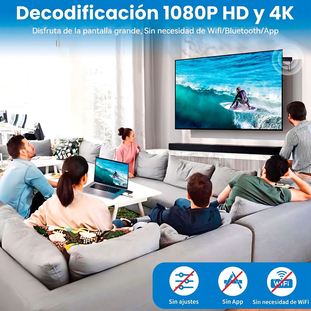 EMETRES - Transmisor Hdmi Inalambrico 1.4 1080p Alcance 10m