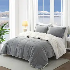 EL CASTILLO FRAZADAS - Edredón Sherpa King ultrasuave con relleno plumon chiporro