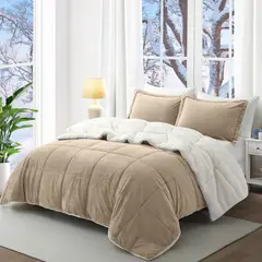 EL CASTILLO FRAZADAS - Edredón Sherpa King ultrasuave con relleno plumon chiporro