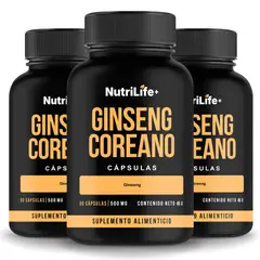 EMETRES - Pack 3 Ginseng Coreano Nutrilife+, Suplemento Natural para el Estrés y la Memoria