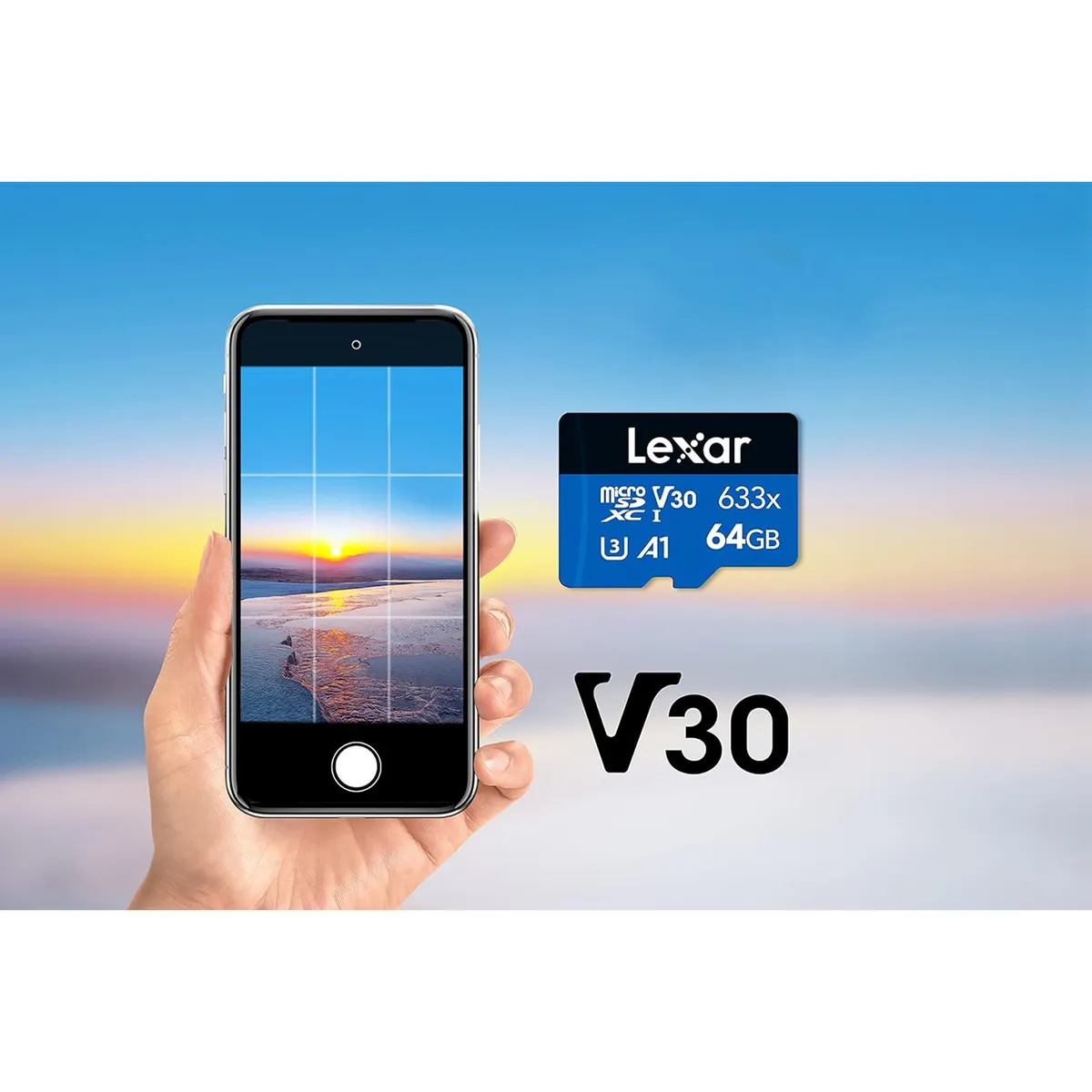 LEXAR - Lexar Tarjeta micro SD de 633x 64GB, tarjeta microSDXC UHS-I con adaptador SD