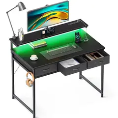 YOMYM - Escritorio Oficina Con tres cajones Altura ajustable negro 100×50×75CM