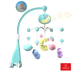ANIKIDS - Móvil Musical Giratorio Para Cuna Bebé Con Proyector Juguete 56x58cm Color Azul