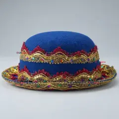 UTILISIMO - Sombrero Gorro Caporal Mujer Fiestas Patrias Azul Baile Típico