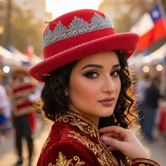 UTILISIMO - Sombrero Gorro Caporal Mujer Fiestas Patrias Rojo Baile Típico