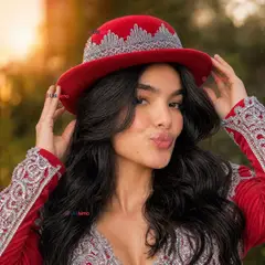 UTILISIMO - Sombrero Gorro Caporal Mujer Fiestas Patrias Rojo Baile Típico
