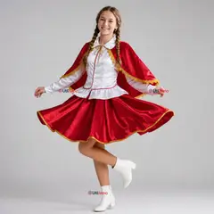 UTILISIMO - Traje Tirana Diablada Rojo 3 Piezas Juvenil Baile Típico Fiestas Patrias