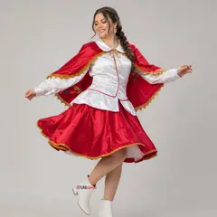 UTILISIMO - Traje Tirana Diablada Rojo 3 Piezas Mujer Baile Típico Fiestas Patrias