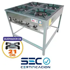 COUSIÑO - Anafe Industrial a gas de 4 platos de 21 cm