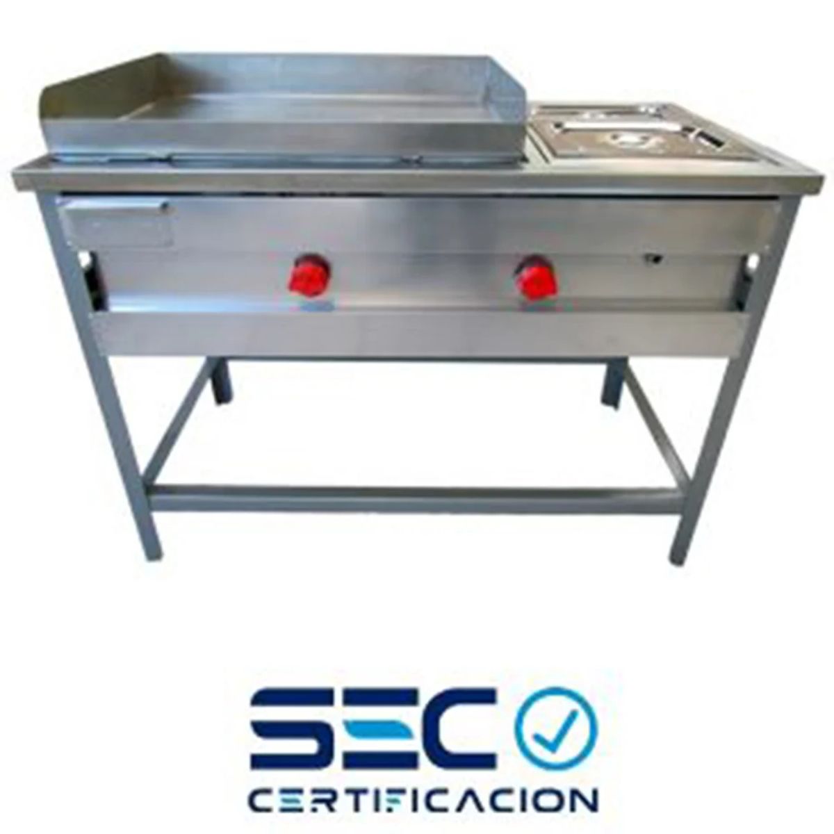 COUSIÑO - Churrasquera Industrial a gas 50 x 70 cm con baño maría